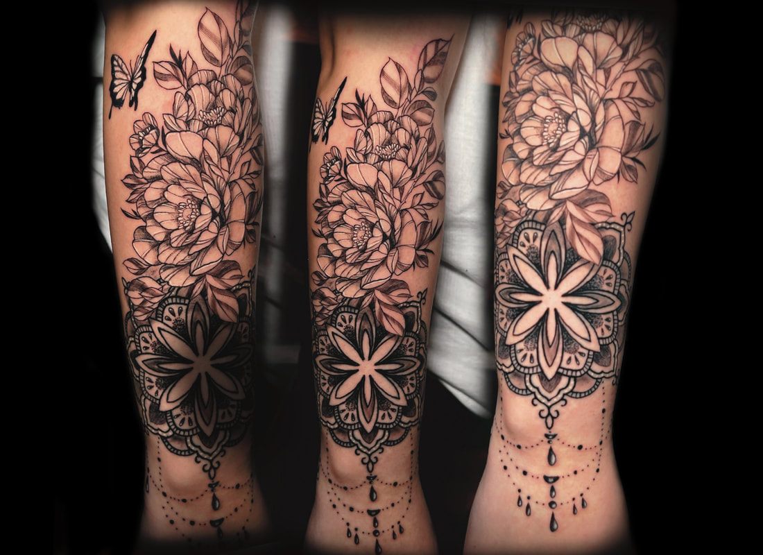 Floral Color Tattoo by Laz
